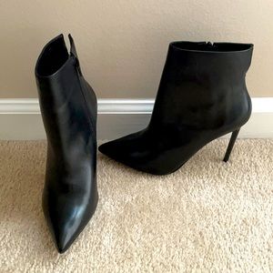 Black leather booties (never worn)